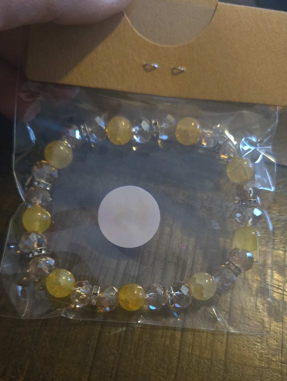 Yellow Bead Stretch Bracelet